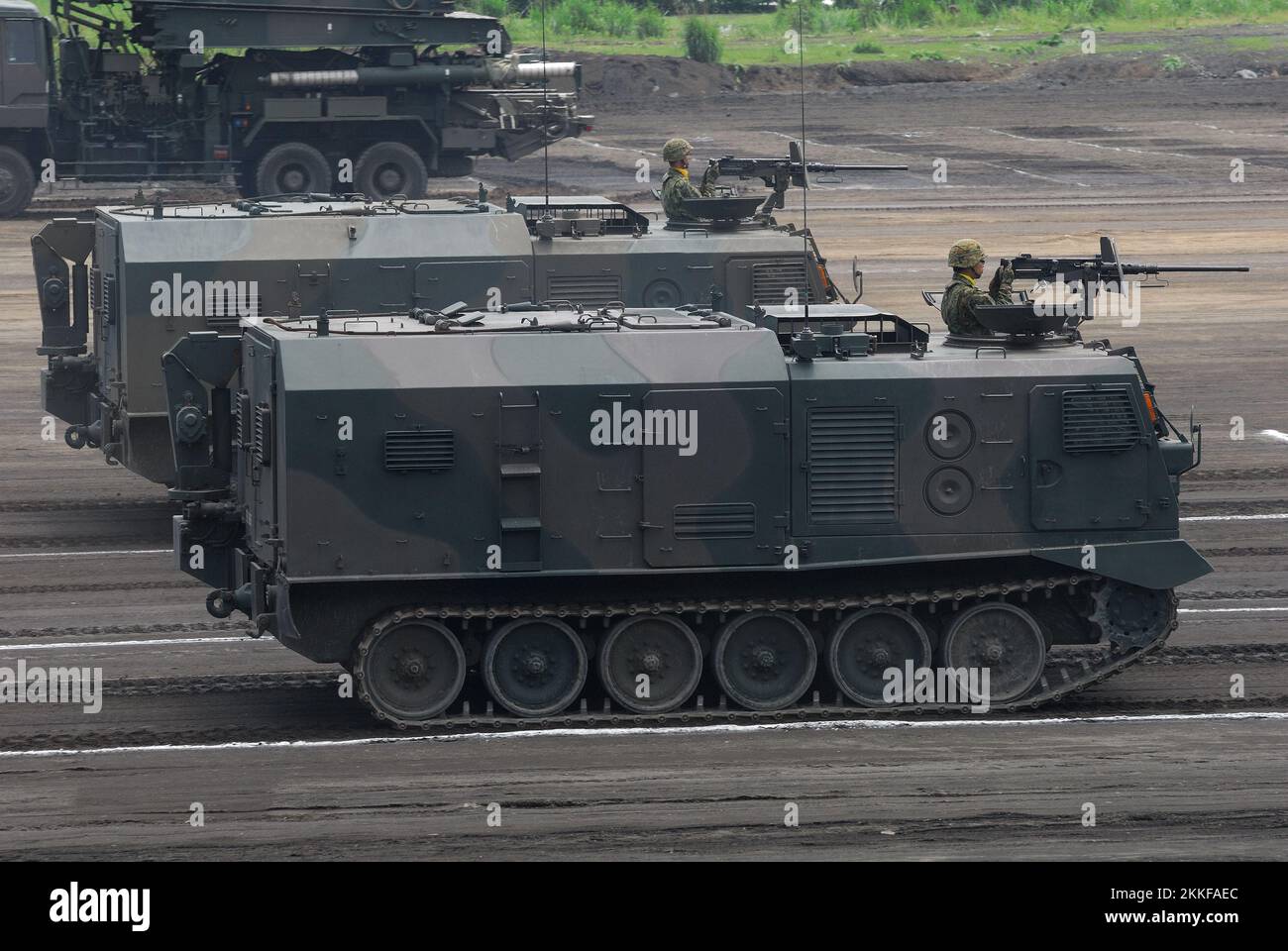 Shizuoka Prefecture, Japan - July 10, 2011: Japan Ground Self-Defense Force Type 87 ASV (Artillery Support Vehicle). Stock Photo