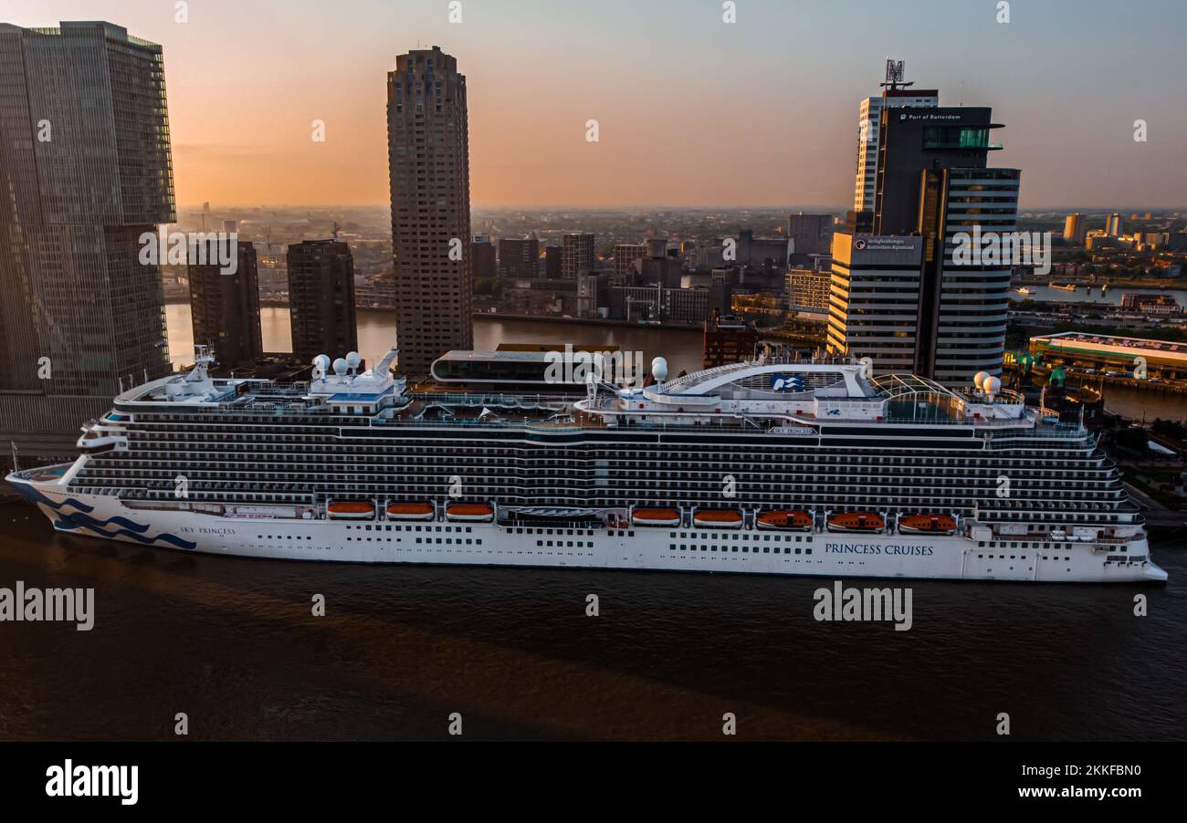An Aerial view the cruise ship at the cruise terminal Stock Photo - Alamy