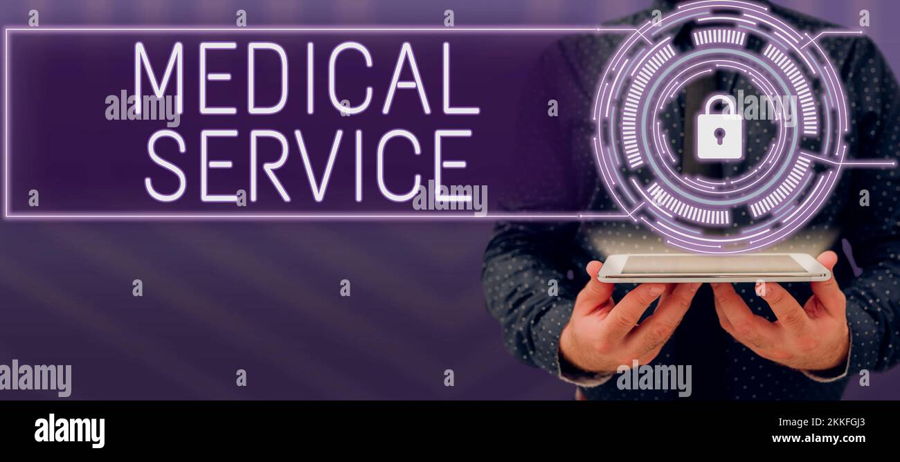 Handwriting text Medical Service. Word Written on treat illnesses and ...