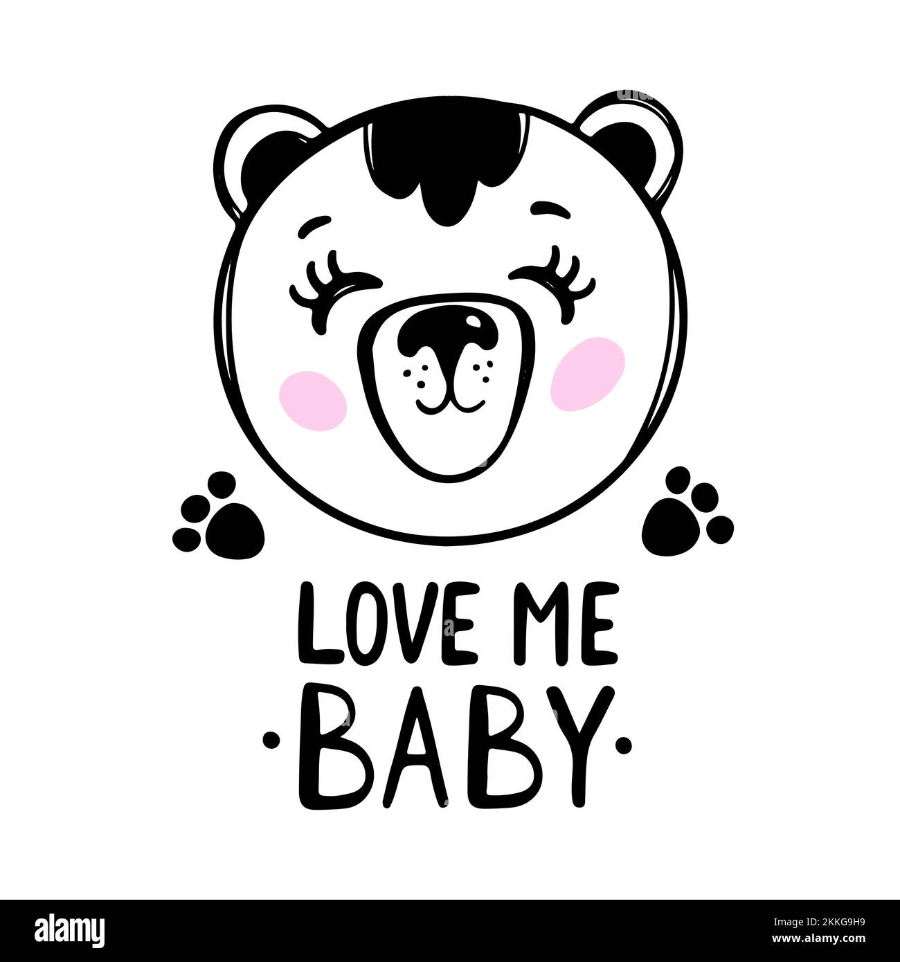 LOVE ME BEAR Baby Birthday Cute Animal Festive Greeting Card Cartoon