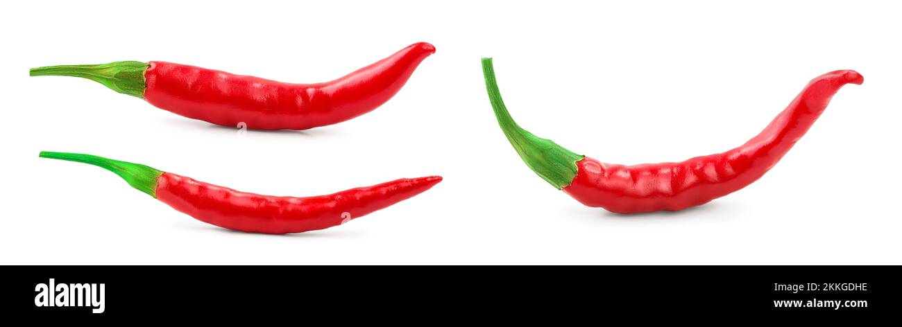 red hot chili peppers isolated on white background Stock Photo - Alamy