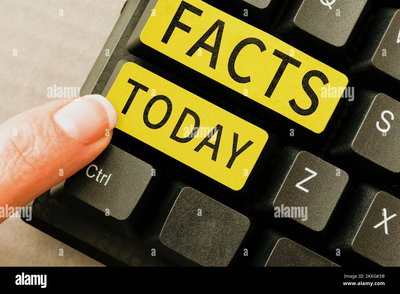 Sign displaying Facts, Business overview information used as evidence ...