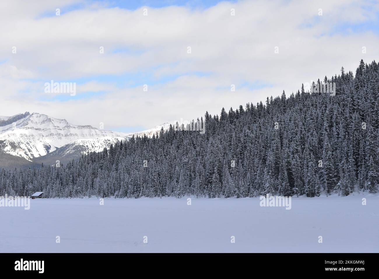Beautiful winter views of iconic Lake Louise Stock Photo - Alamy