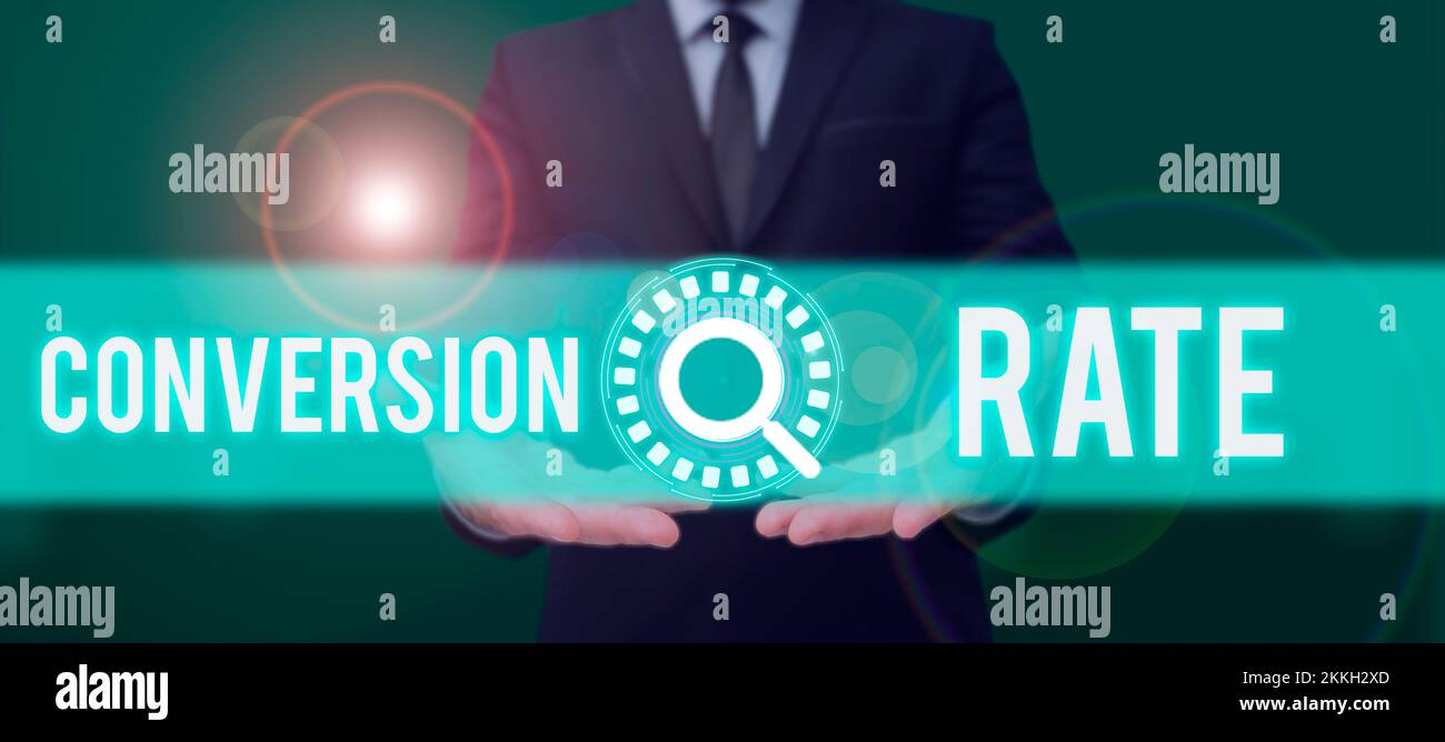 Writing displaying text Conversion Rate. Concept meaning number of ...