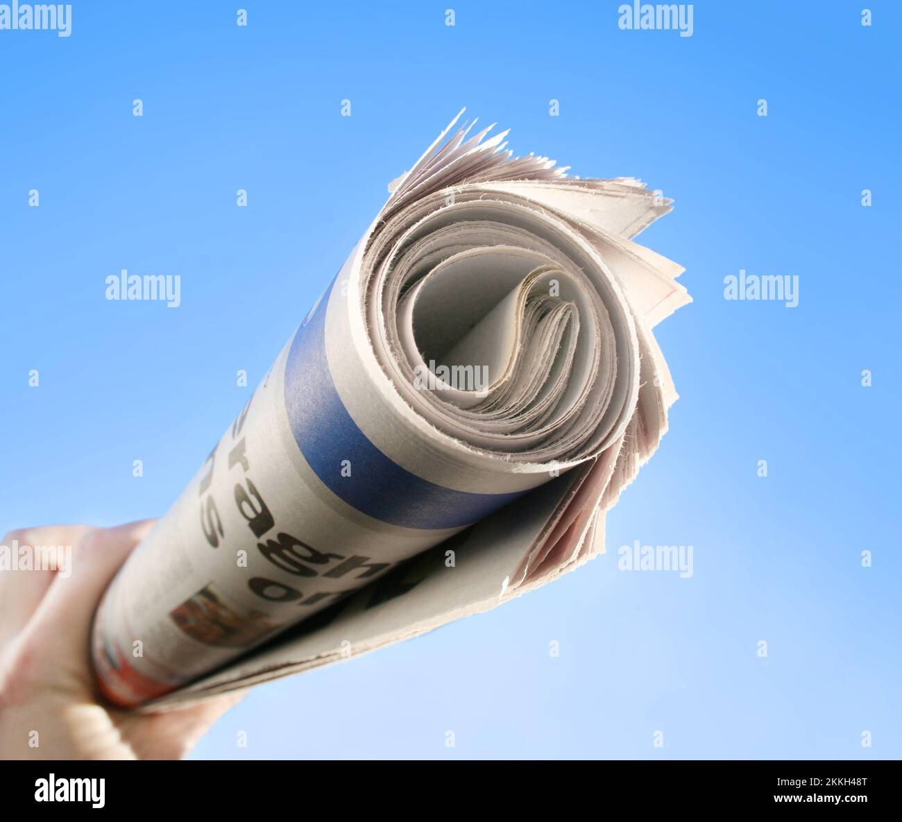 New News With A Hand Holding A Newspaper About To Be Delivered Stock Photo Alamy