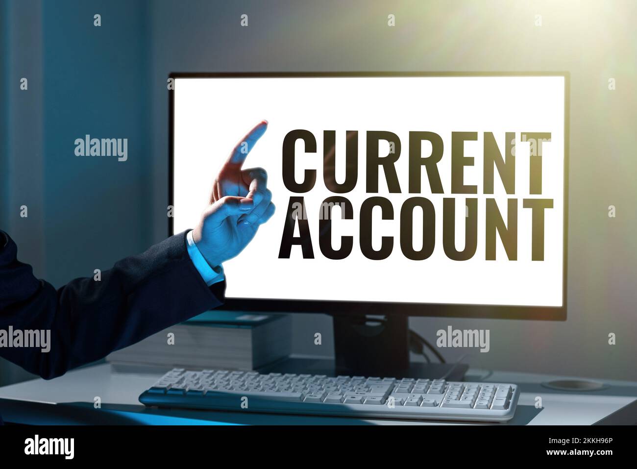 Conceptual caption Current Account. Word for personal bank account which can take out money any time Stock Photo