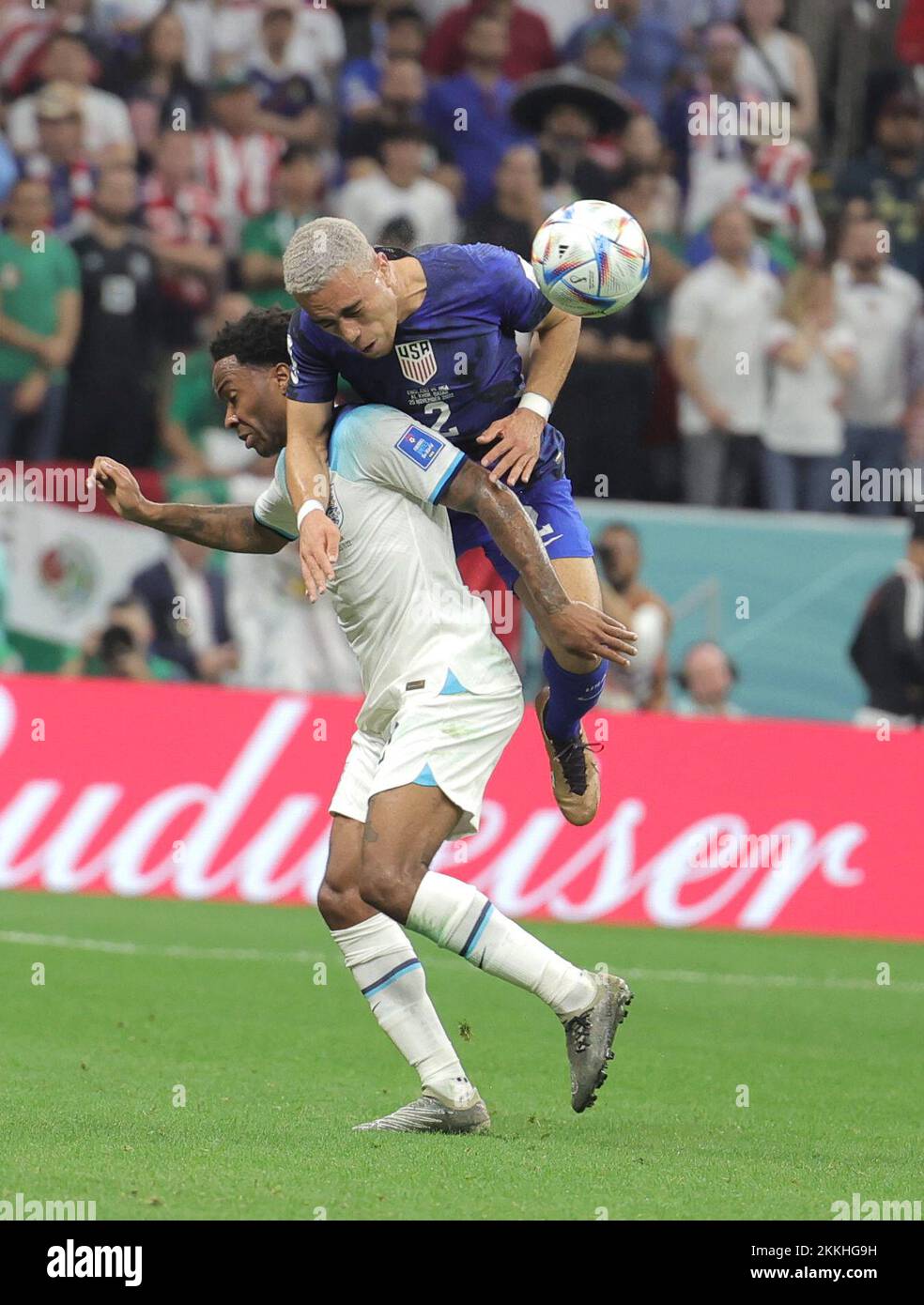 Doha, Qatar. 25th Nov, 2022. 25th Nov 2022: Football World Cup 2022: Qatar , Doha; England Vs USA at Al Bayt Stadium.   Seshadri SUKUMAR Credit: Seshadri SUKUMAR/Alamy Live News Stock Photo