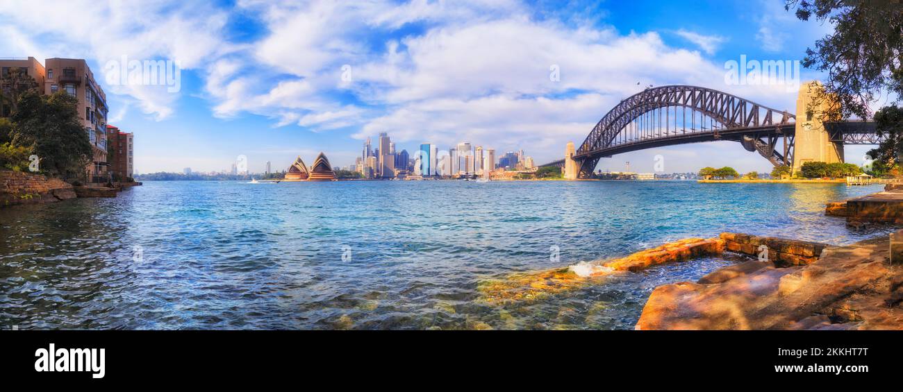 Low tide in North Sydney Kirribilli suburb of Sydney across harbour