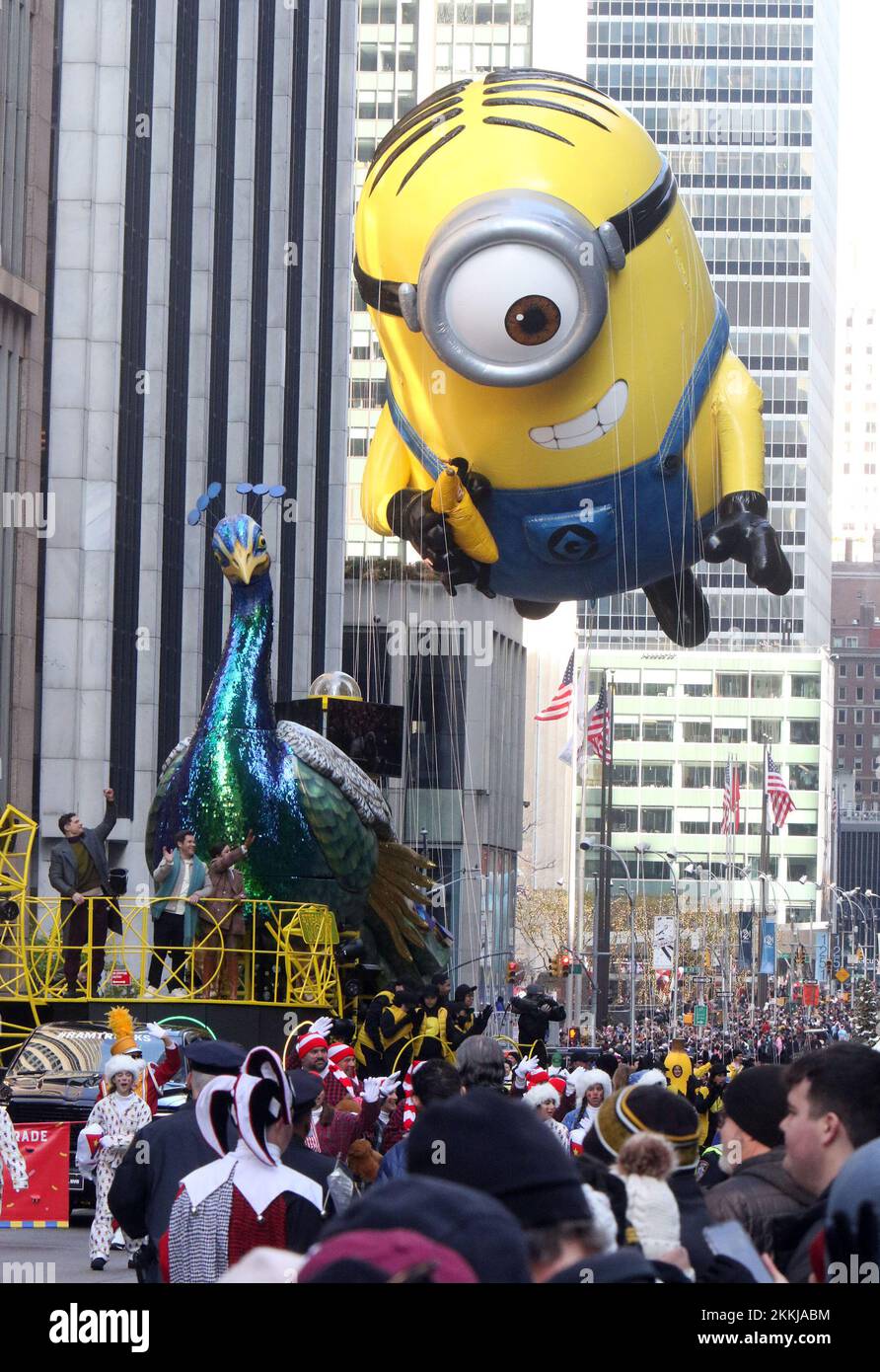 96th Macy's Thanksgiving Day Parade     -PICTURED: Stuart the Minion float -LOCATION: New York USA -DAYE: 24 Nov 2022 -CREDIT: ROGER WONG/INSTARimages.com Stock Photo