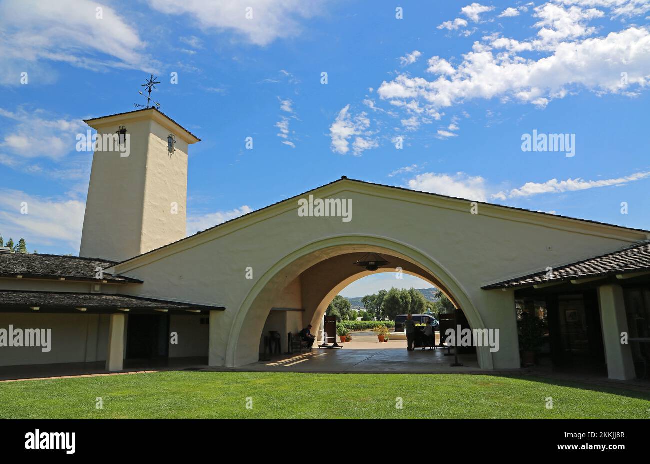 Yard of Robert Mondavi winery - California Stock Photo