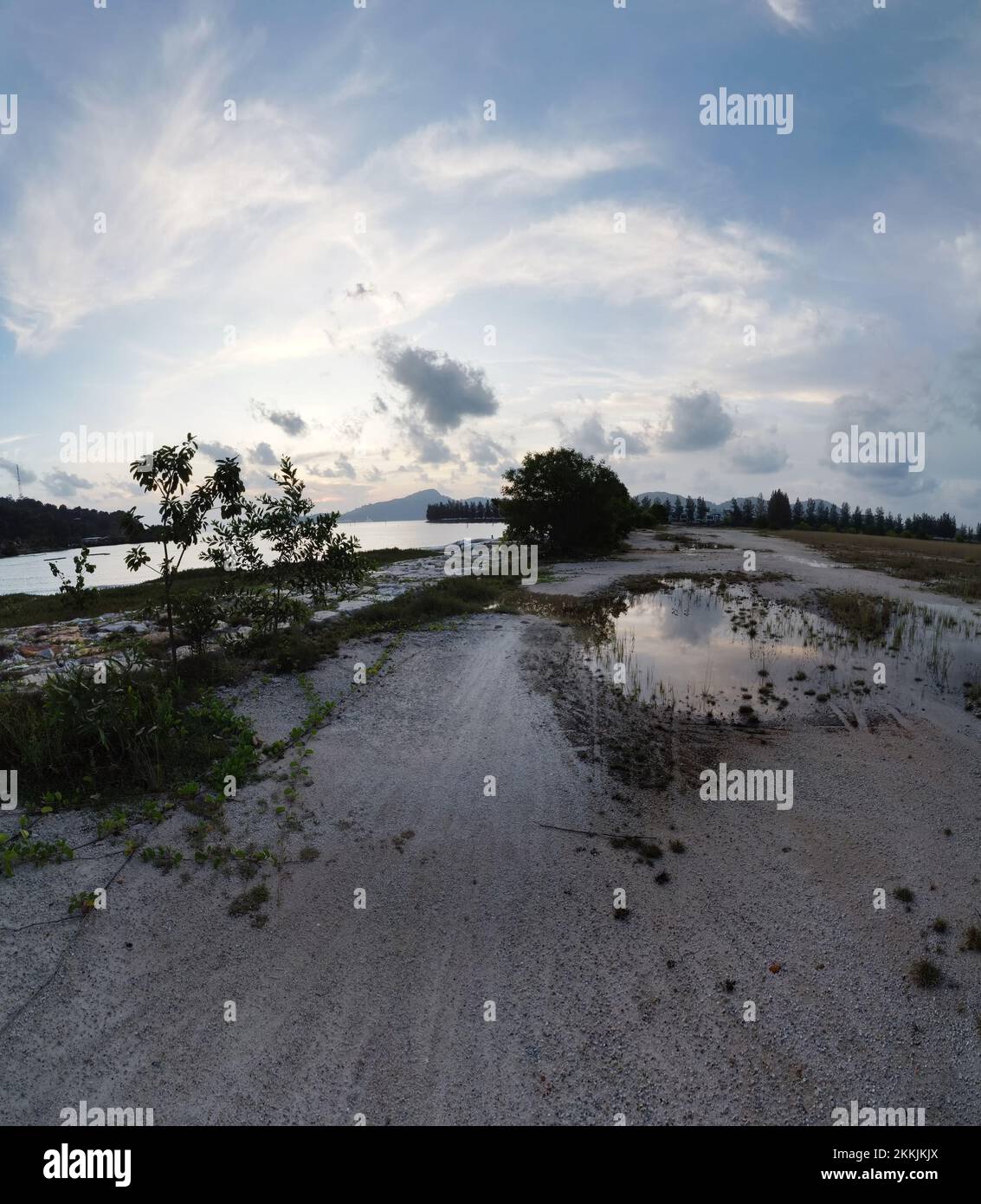 aerial scene of the cloudy evening sky at the beach Stock Photo - Alamy