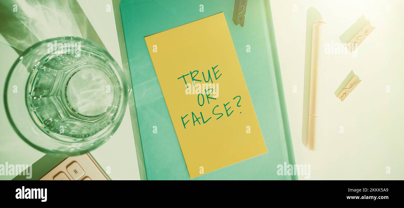 Conceptual caption True Or Falsequestion, Concept meaning series of ...