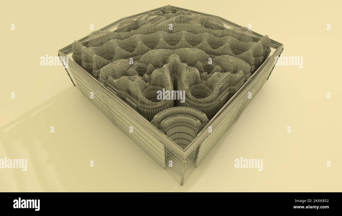 3D Illustration of an architectural structure. Architects, Modelers