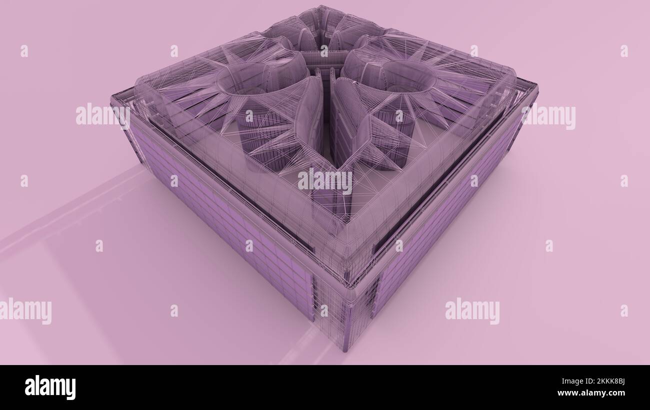 3D Illustration of an architectural structure. Architects, Modelers