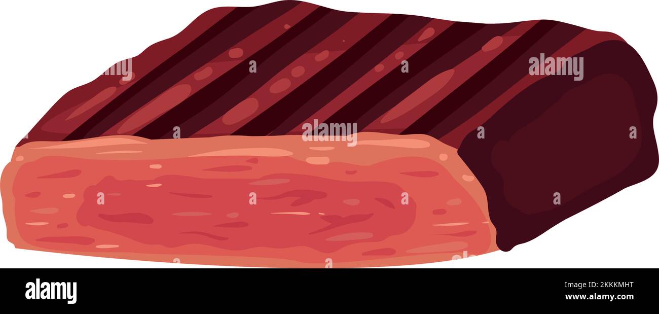 flat steak illustration Stock Vector