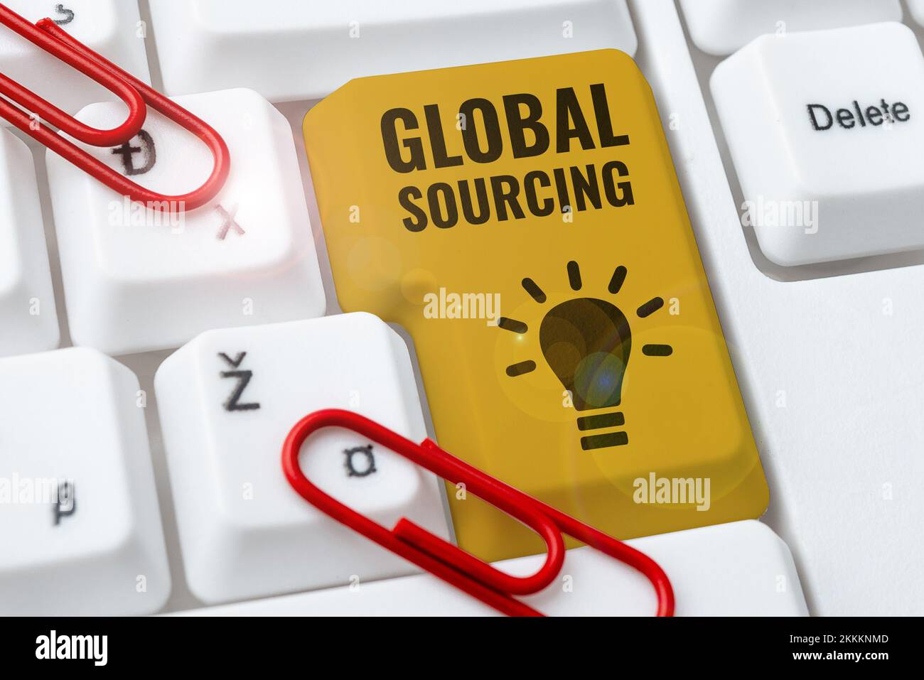 Hand writing sign Global Sourcing. Business overview practice of ...