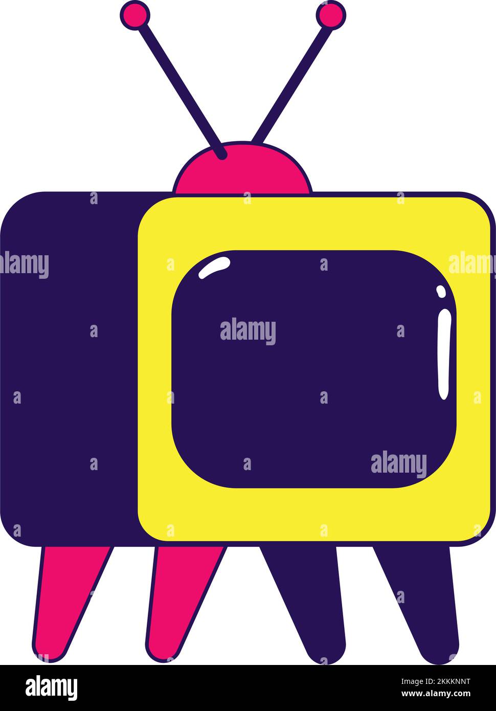 flat retro tv Stock Vector Image & Art - Alamy
