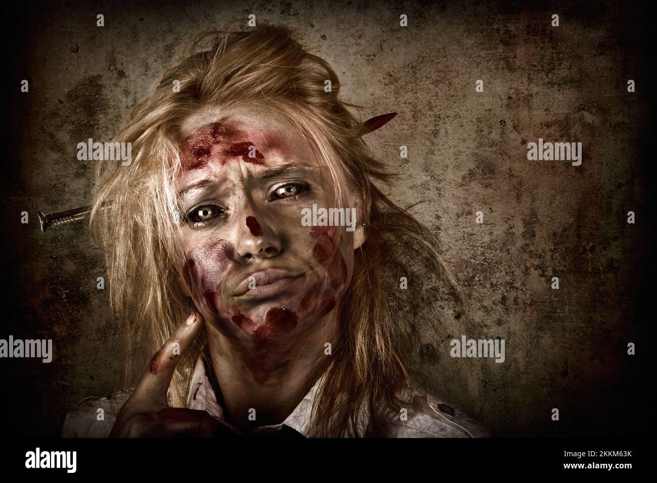 Creepy Woman Her Dog Halloween Zombie Woman Halloween Costume Scary Stock  Photo by ©loriklaszlo 188249526