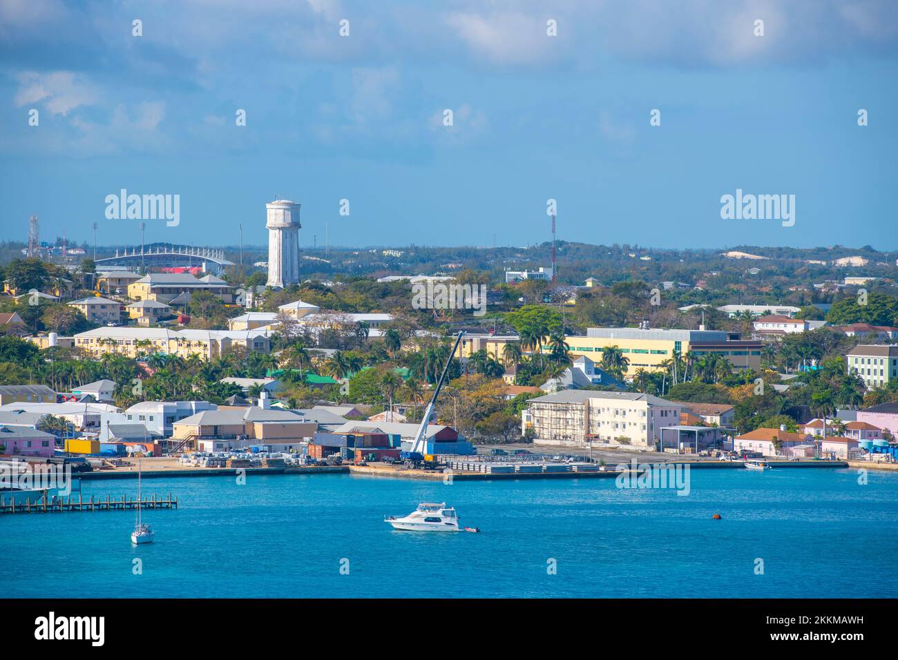 Nassau historic downtown and Nassau Port, Nassau, New Providence Island