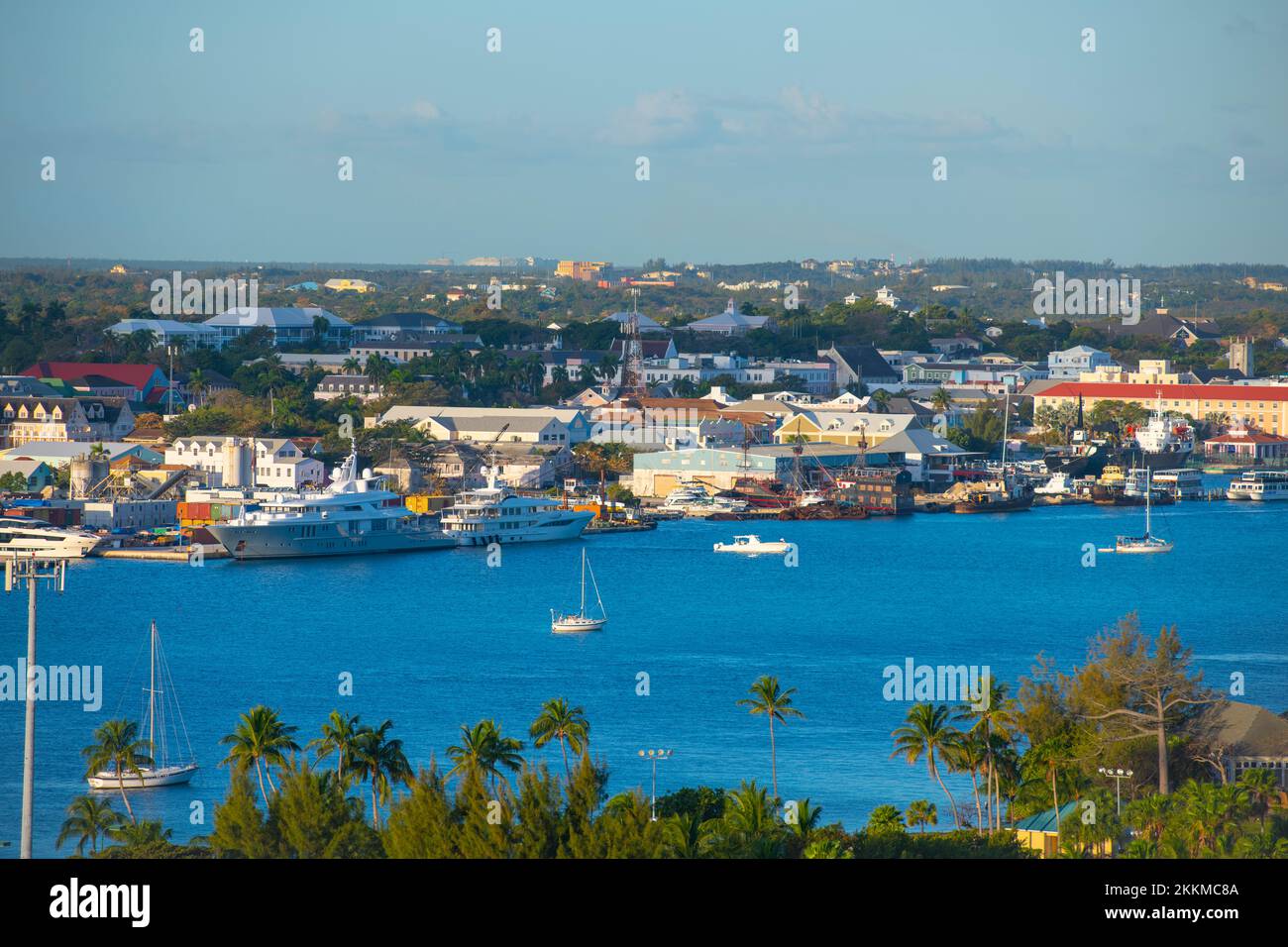 Nassau historic downtown and Nassau Port, Nassau, New Providence Island