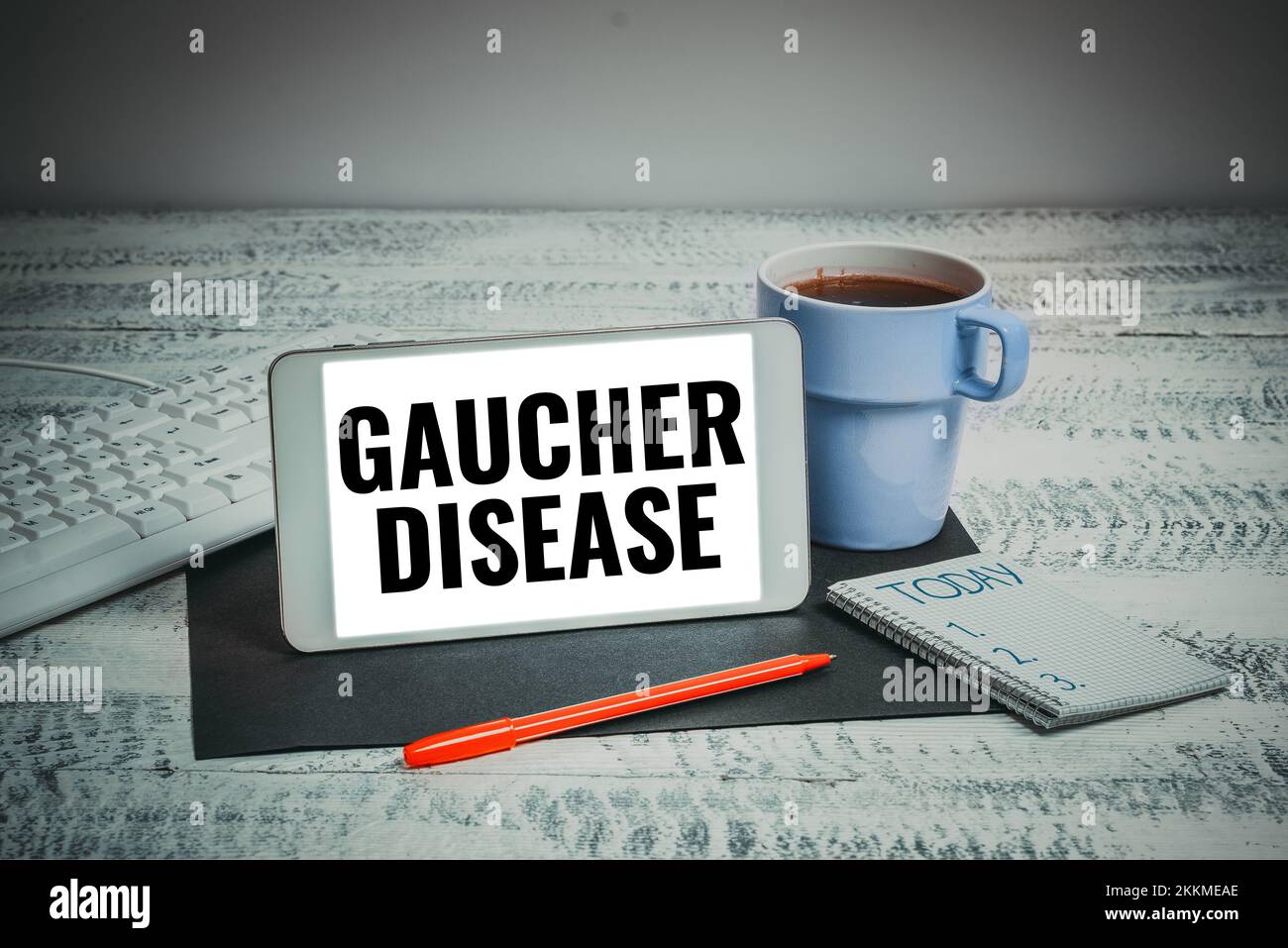 Sign displaying Gaucher Disease. Word for autosomal recessive inherited disorder of metabolism Stock Photo