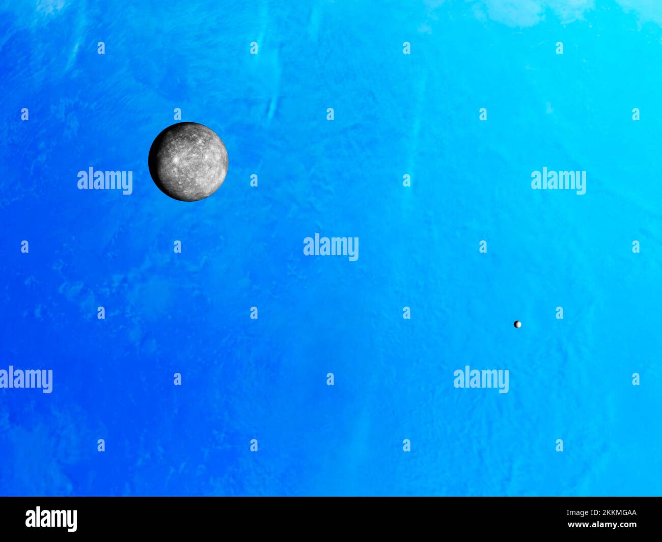 Neptune and moons, illustration Stock Photo - Alamy