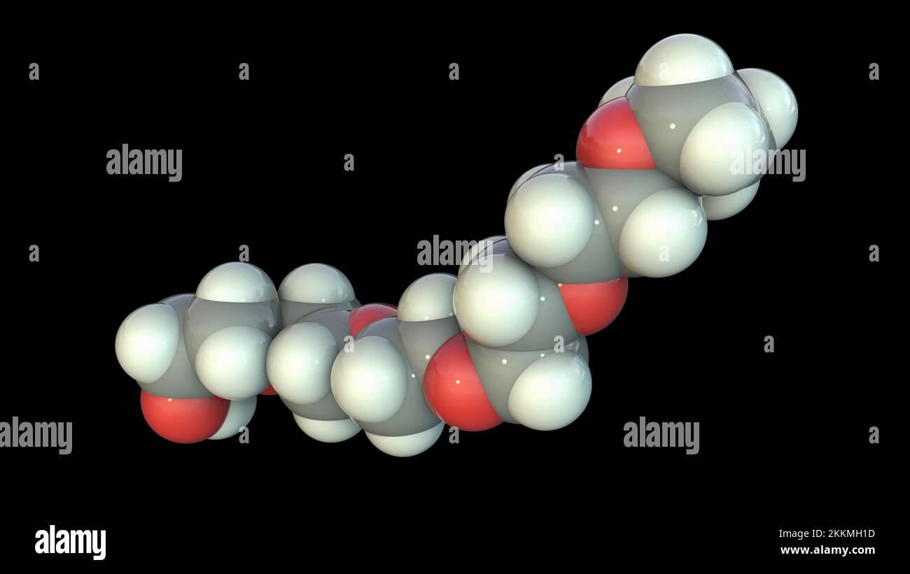 Polyethylene glycol molecule, illustration Stock Photo