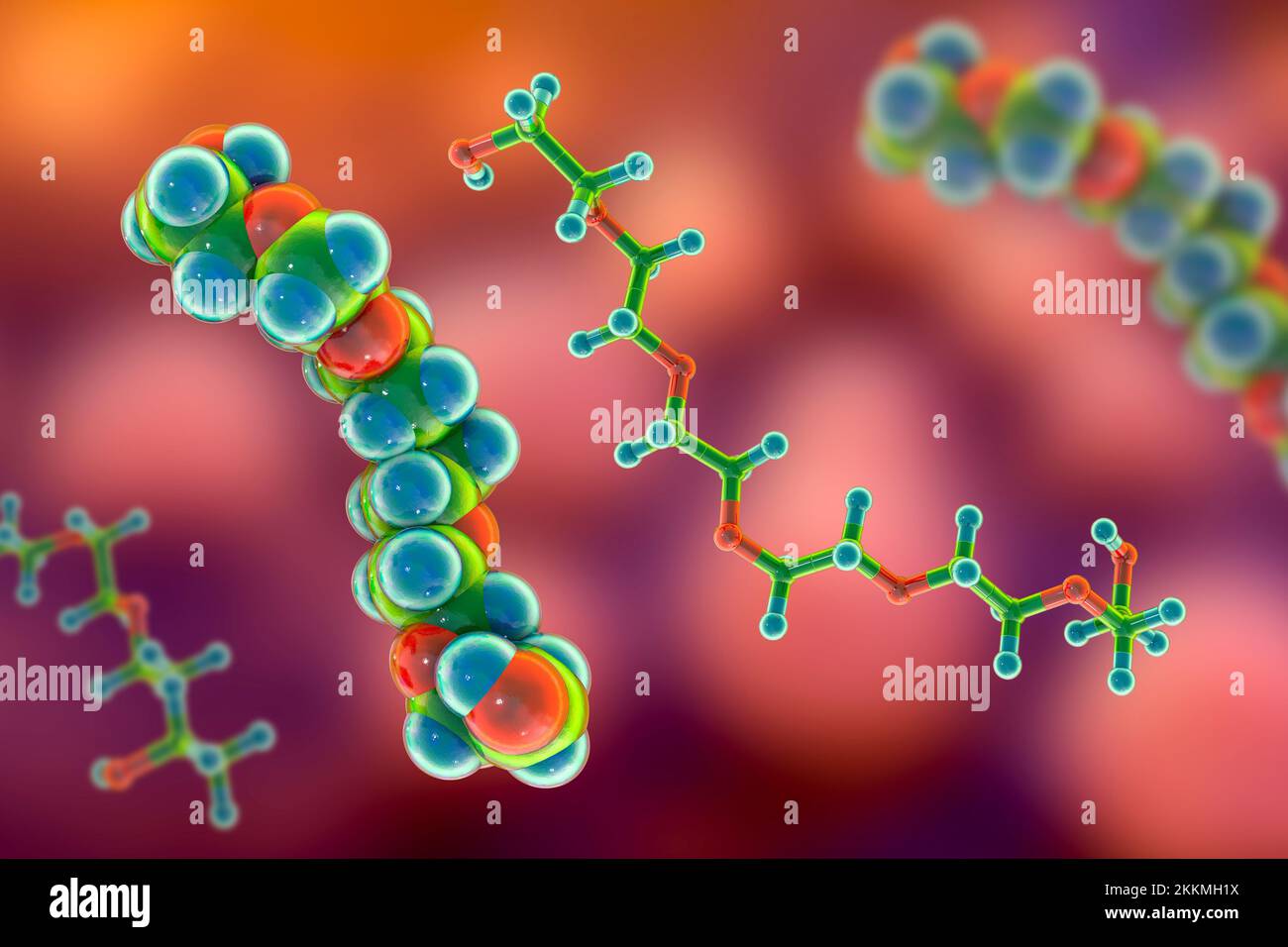 Polyethylene glycol molecule, illustration Stock Photo