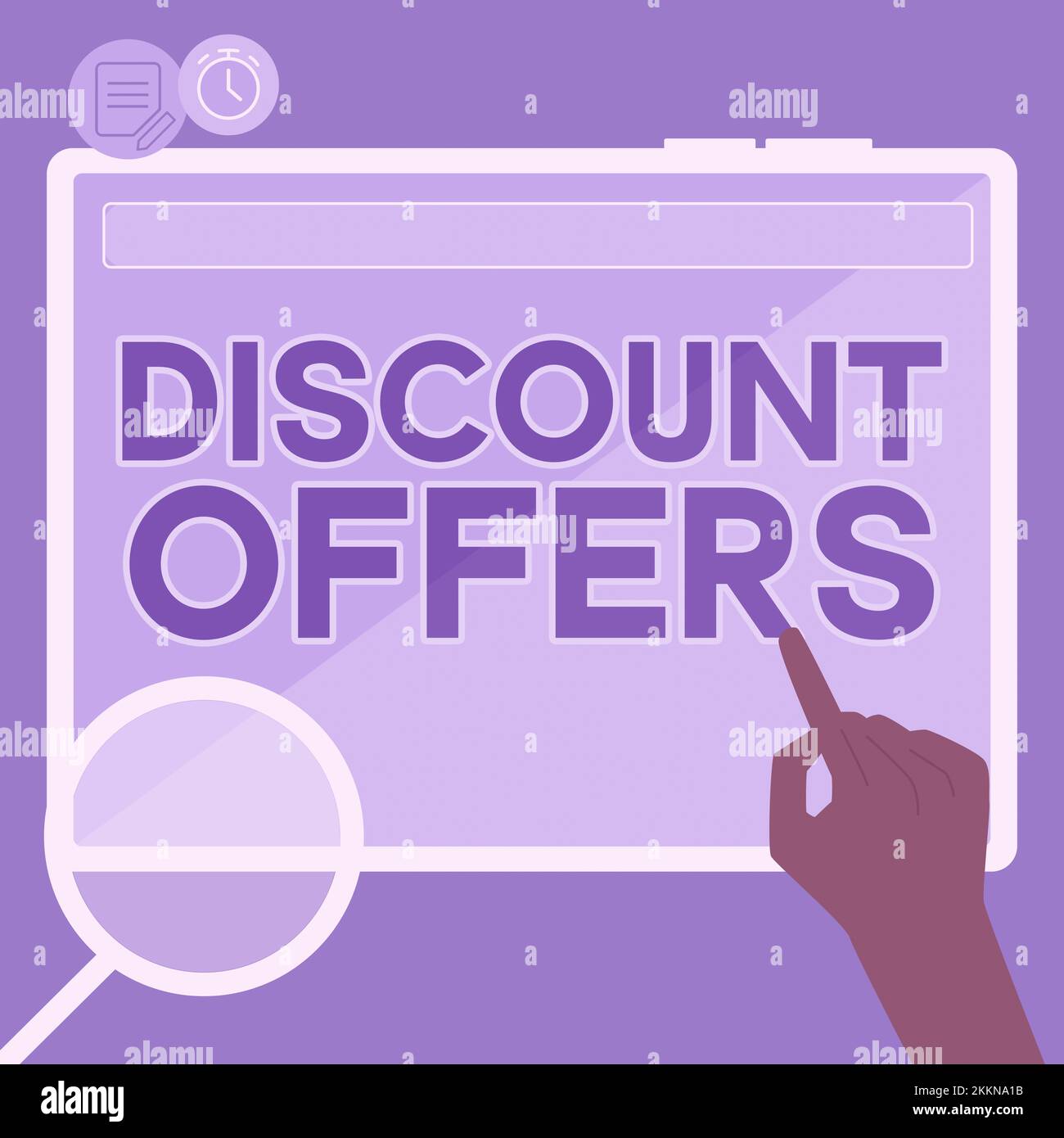 Sign displaying Discount Offers. Business concept amount or percentage