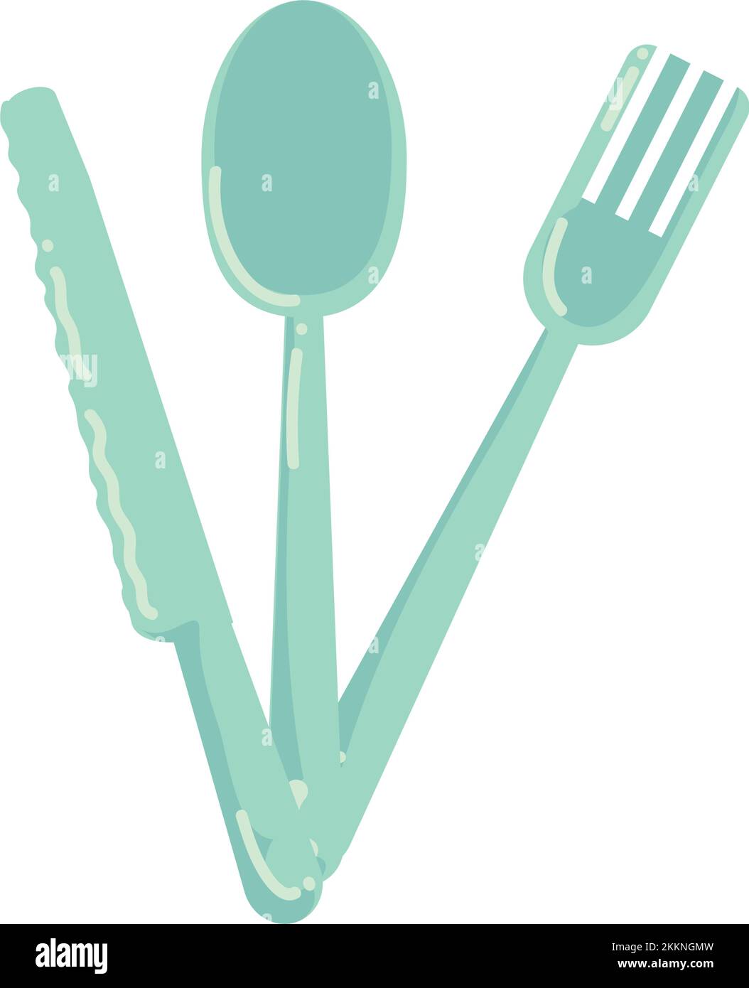 plastic cutlery design Stock Vector