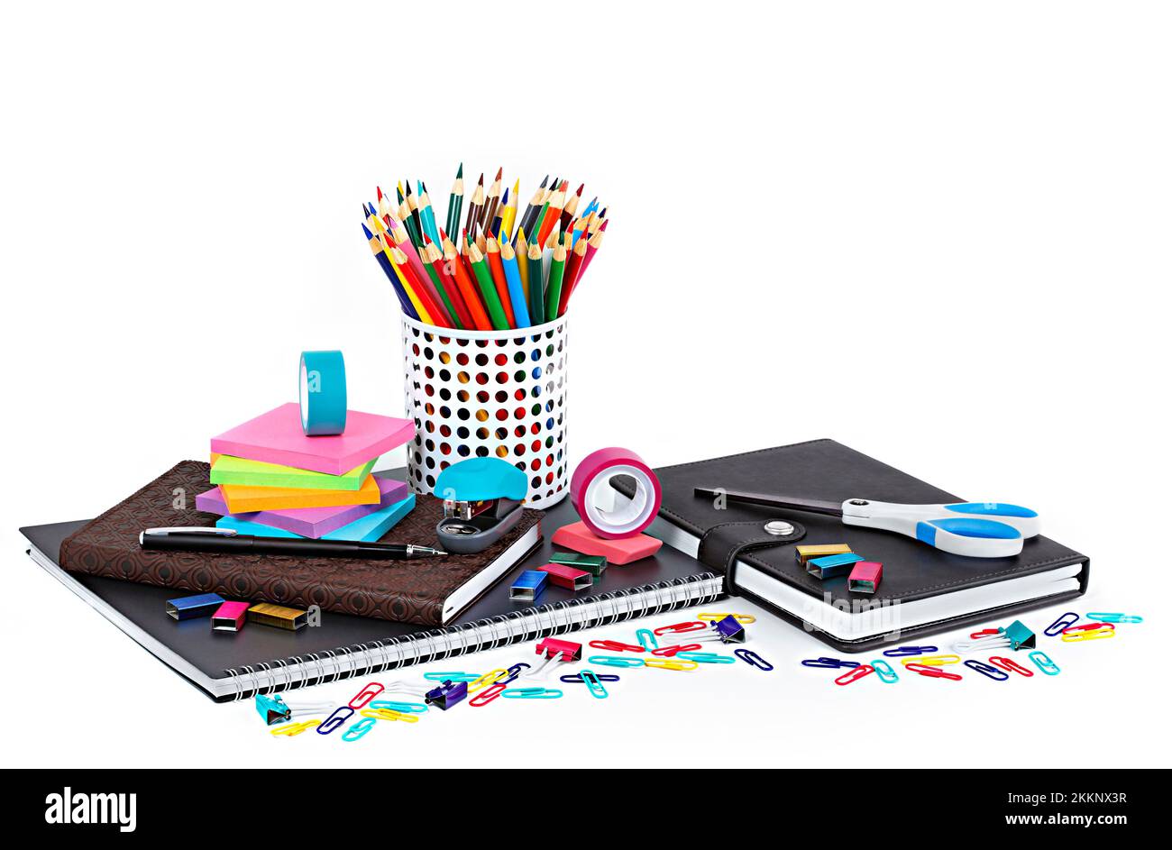 School and office supplies isolated on white background Stock Photo Alamy