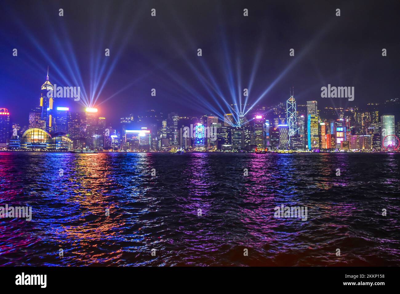 Symphony of lights show of Hong Kong Stock Photo
