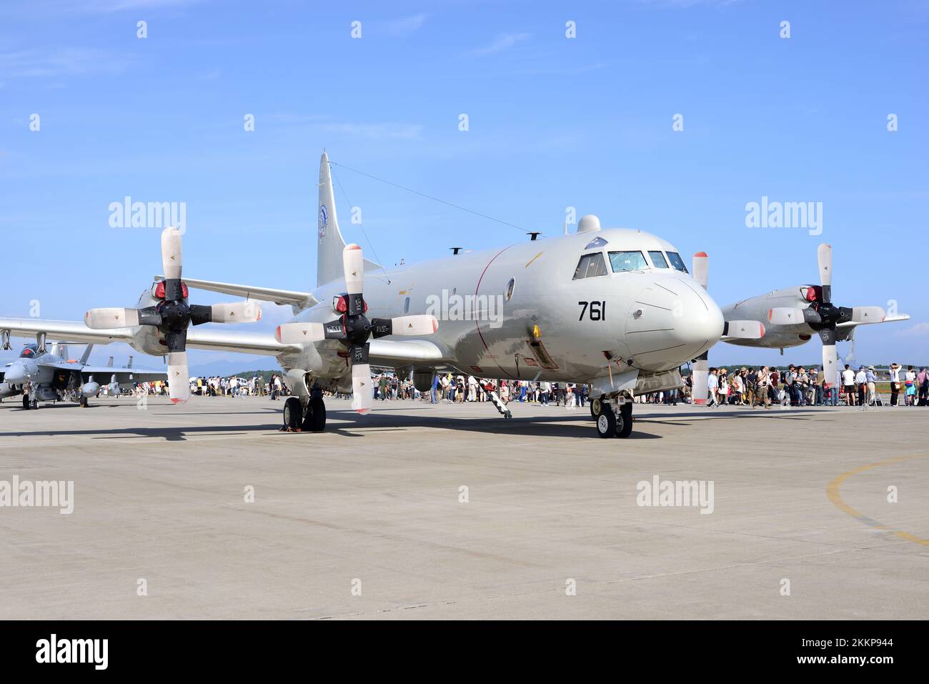 Aomori Prefecture, Japan - September 07, 2014: United States Navy Lockheed Martin P-3C Orion maritime patrol aircraft from VP-40 Fighting Marlins. Stock Photo