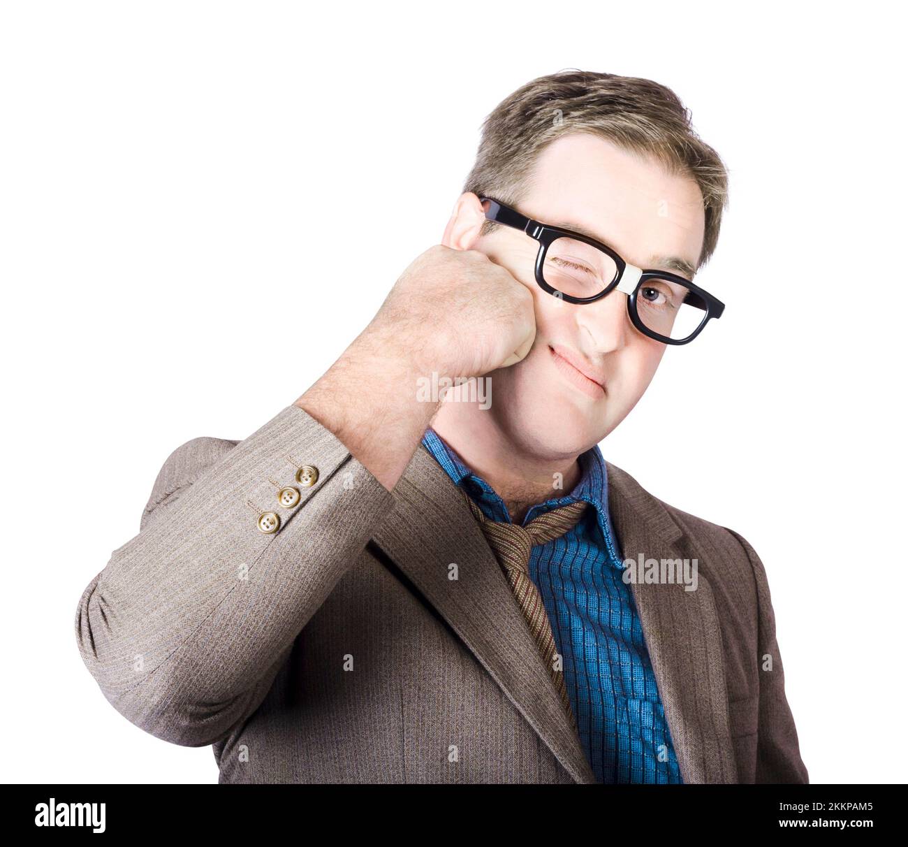 Businessman hitting himself in the face Stock Photo Alamy