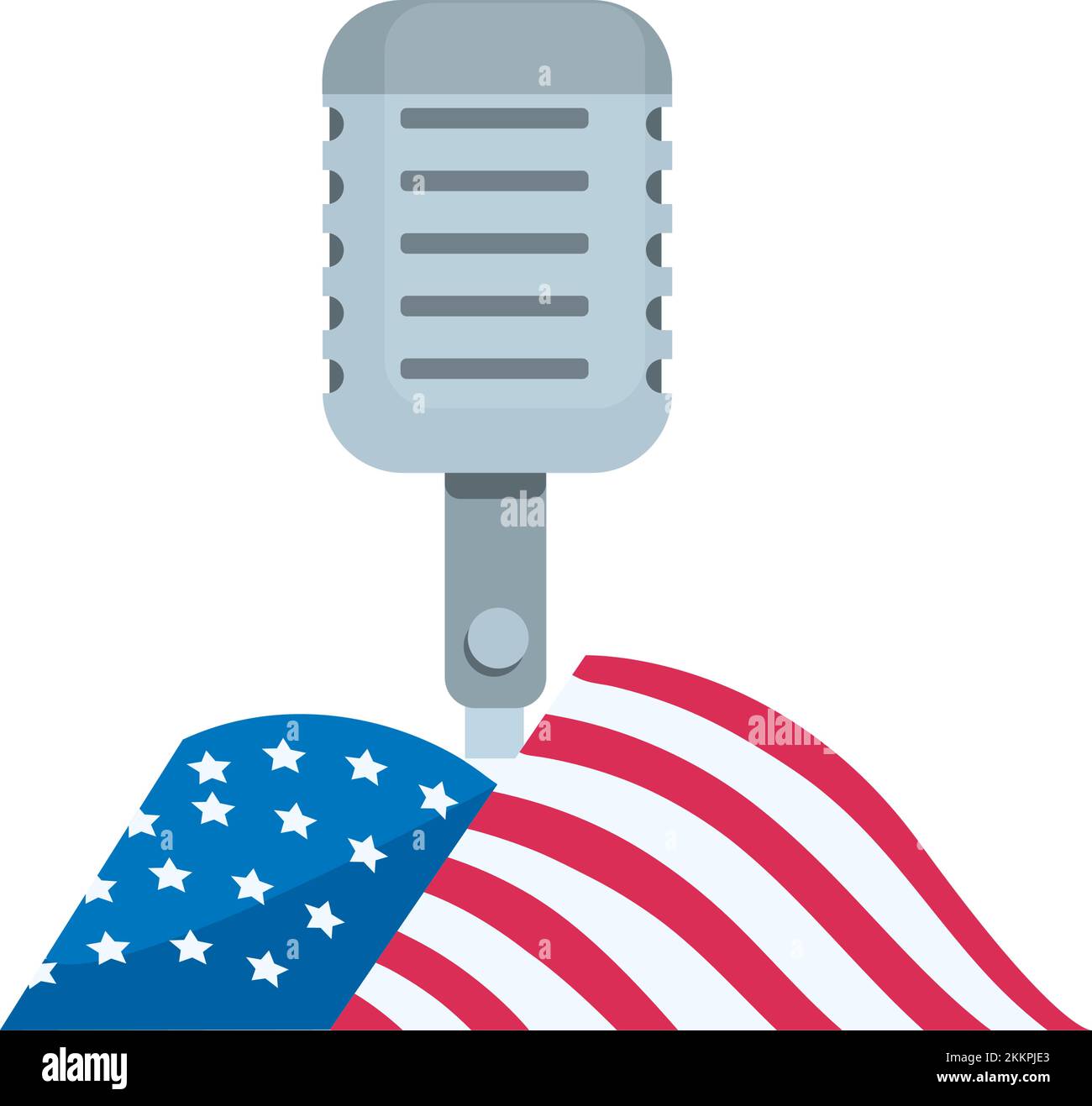 usa flag and microphone Stock Vector