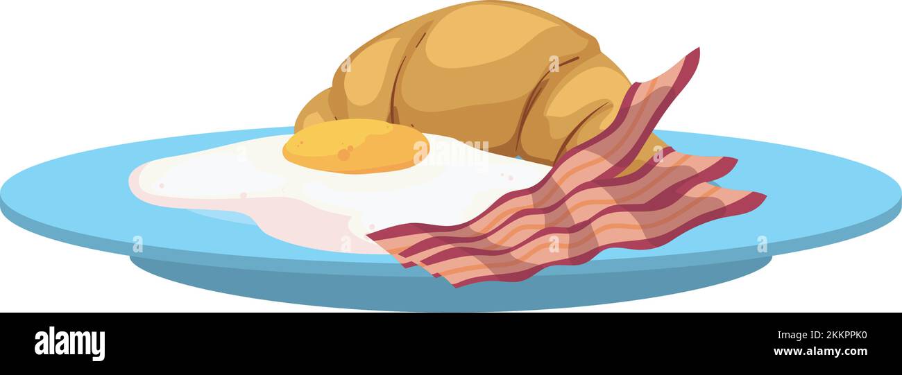 breakfast of eggs and bacon Stock Vector