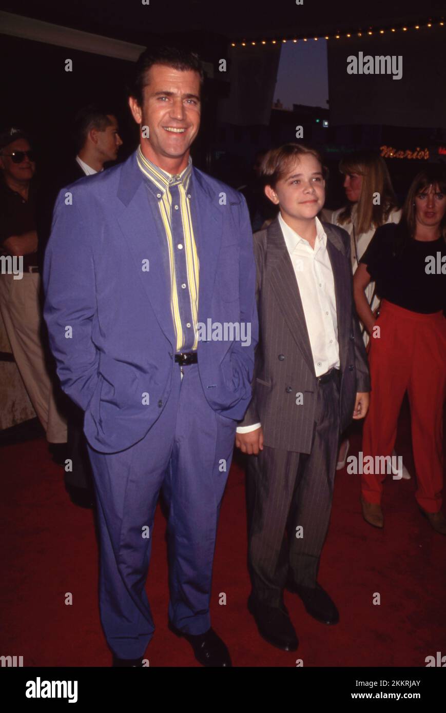 Mel Gibson and Nick Stahl at the premiere of The Man Without A Face August 05, 1993 Credit: Ralph Dominguez/MediaPunch Stock Photo