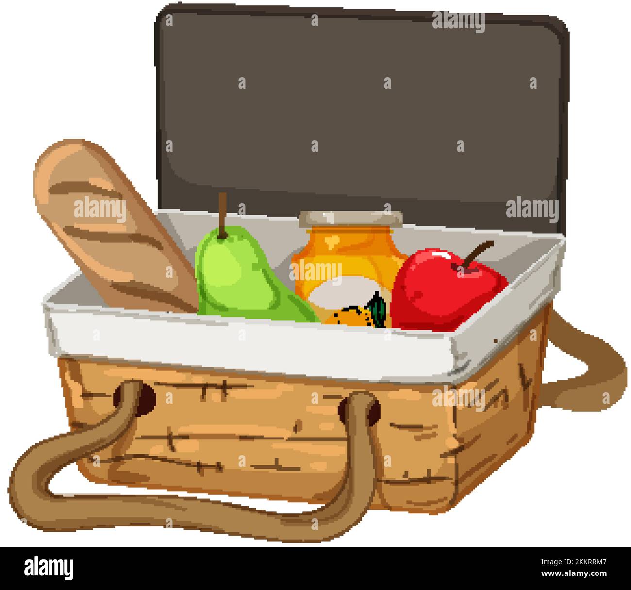 food picnic basket cartoon vector illustration Stock Vector Image & Art