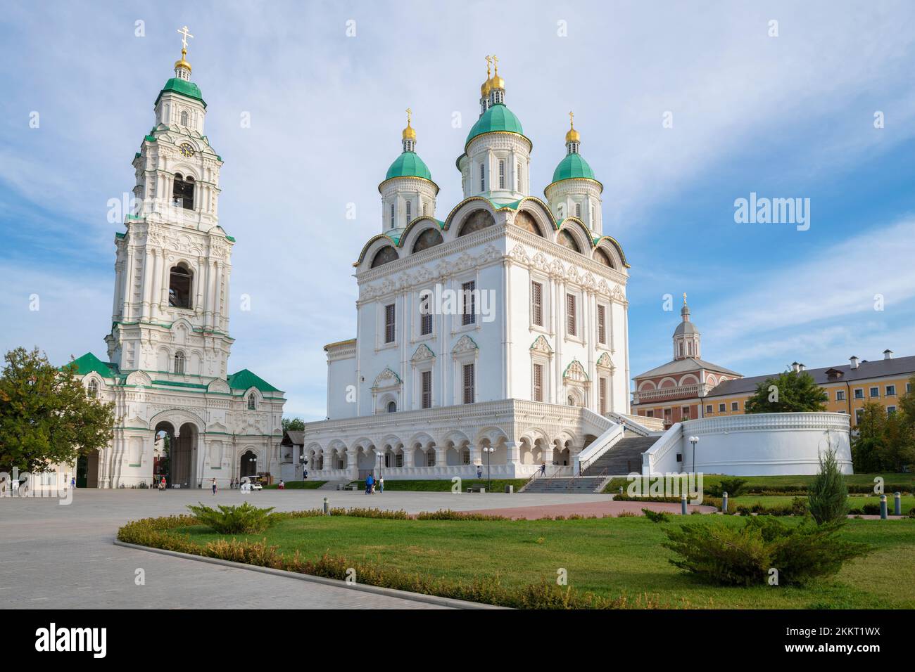 View of the ancient Assumption Cathedral on a September afternoon. Astrakhan Kremlin. Russia Stock Photo