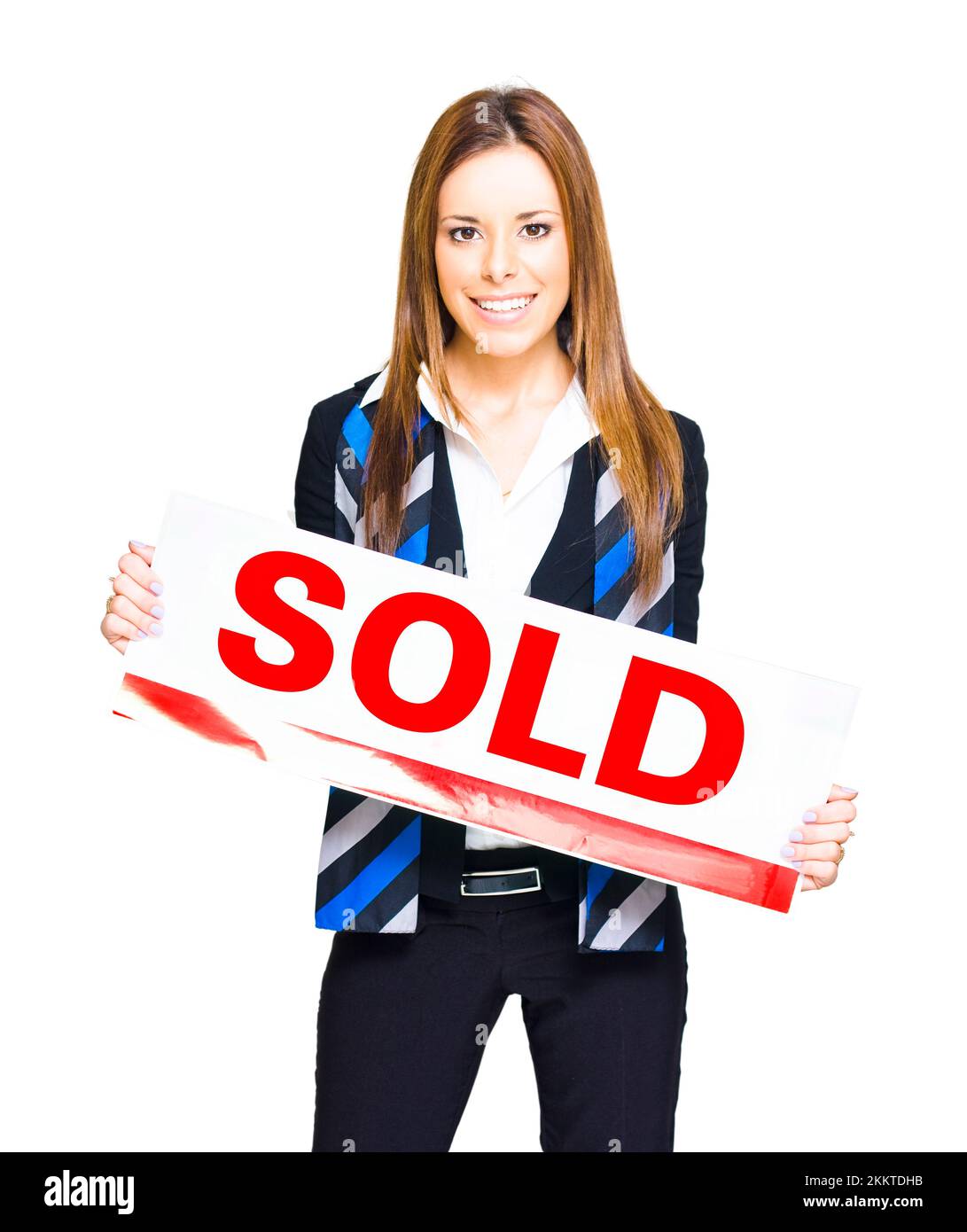Isolated Studio Portrait Of A Happy And Successful Real Estate Agent Or