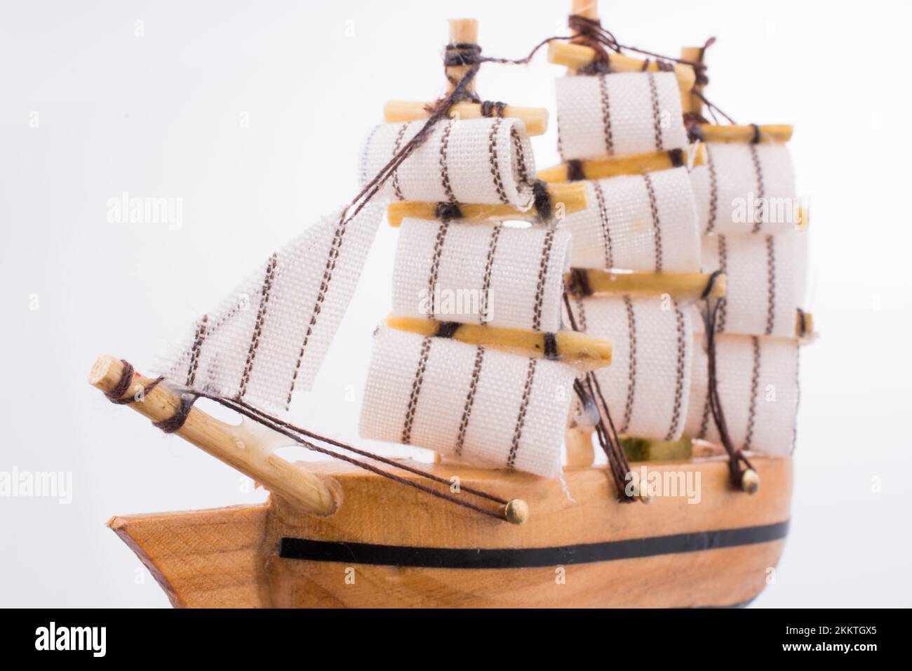 Ship model on a white background Stock Photo - Alamy