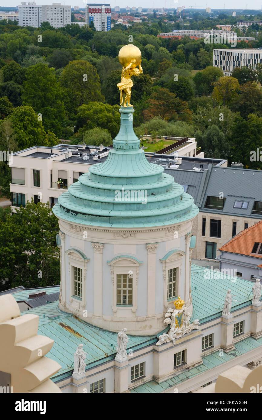 Old Town Hall, Dome with Golden Atlas, Potsdam, Brandenburg, Germany