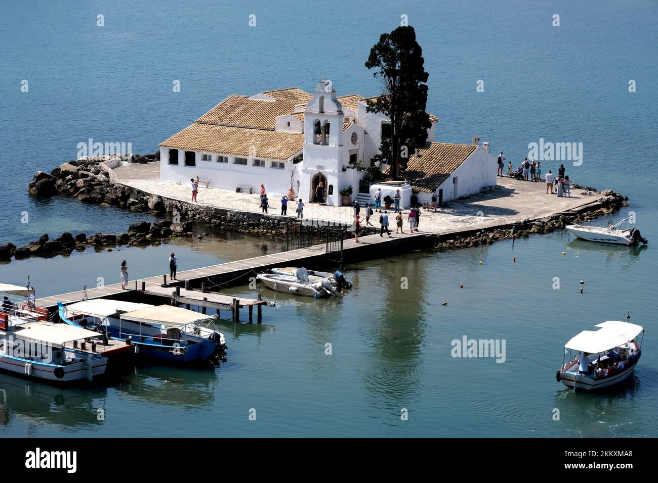 The Monastery on Mouse Island in Corfu Greece Stock Photo