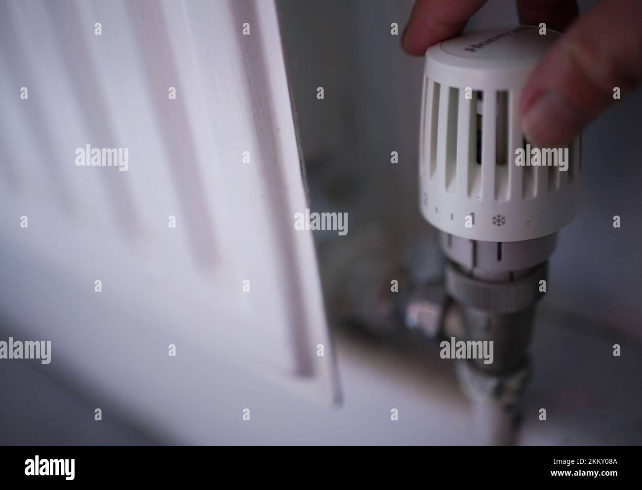 File photo dated 25/08/22 of the temperature control of a radiator in a