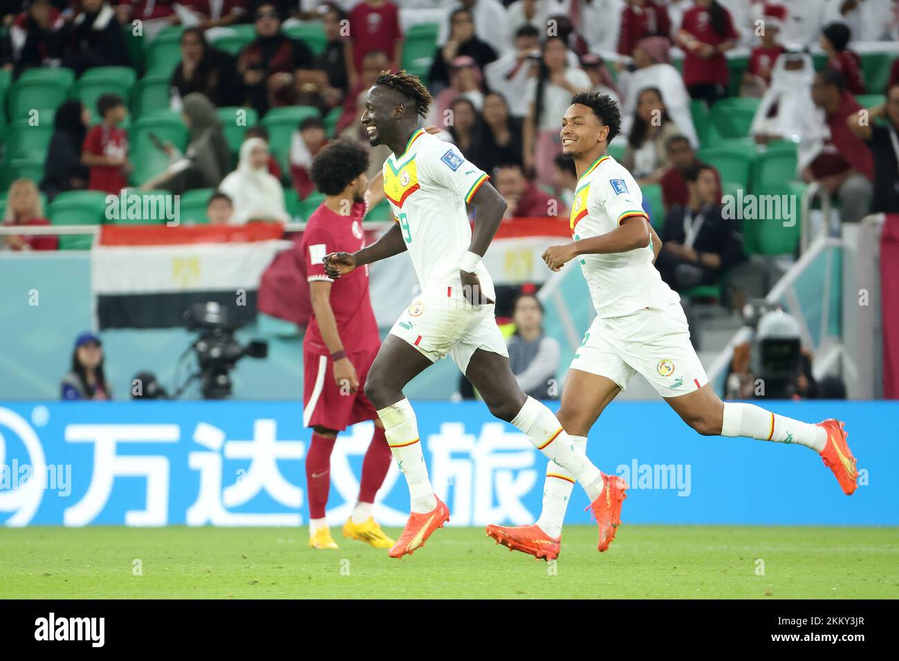 Football match between Guinea and Senegal in 2022