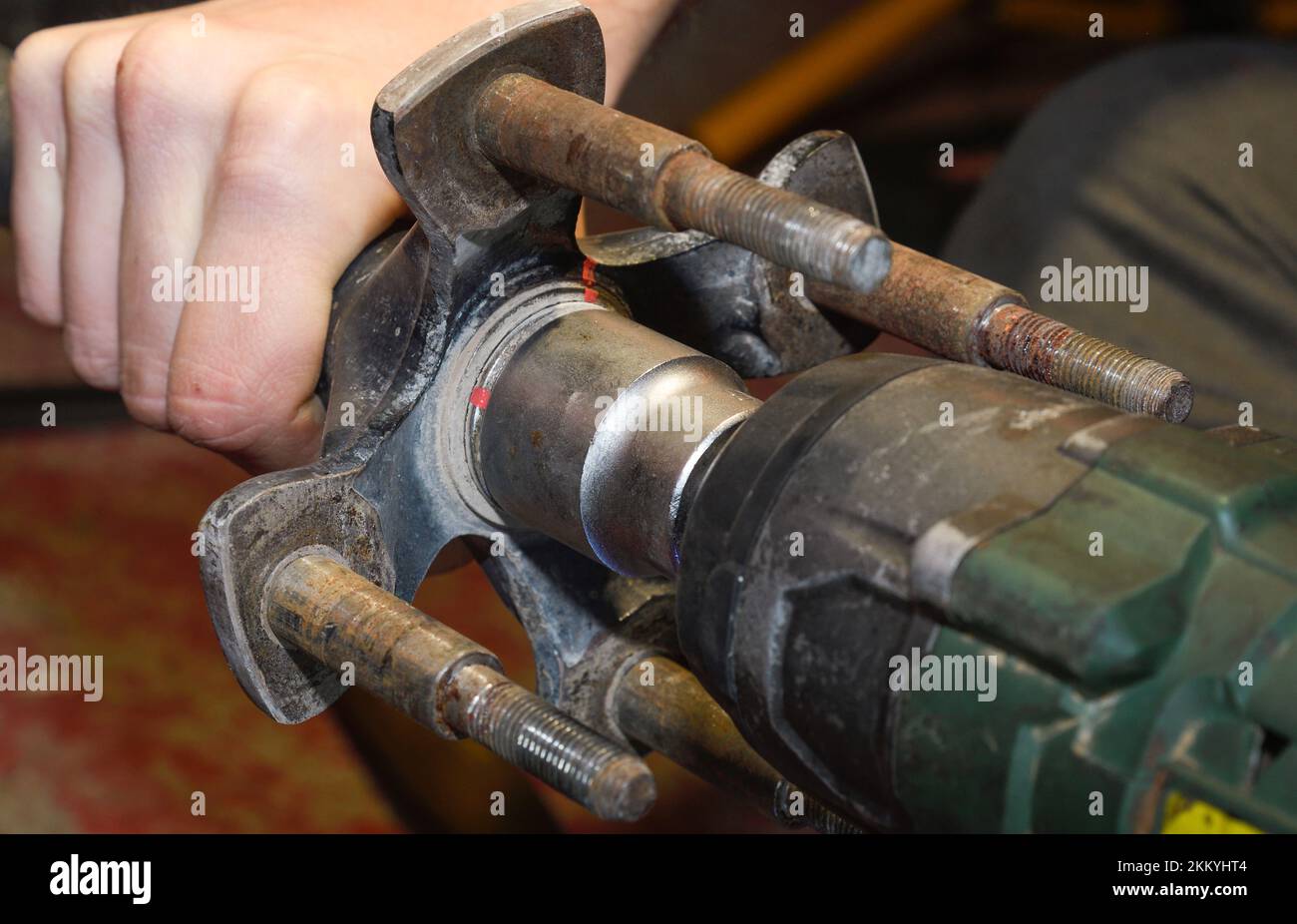 Closeup photo of a mechanical screwdriver working Stock Photo Alamy