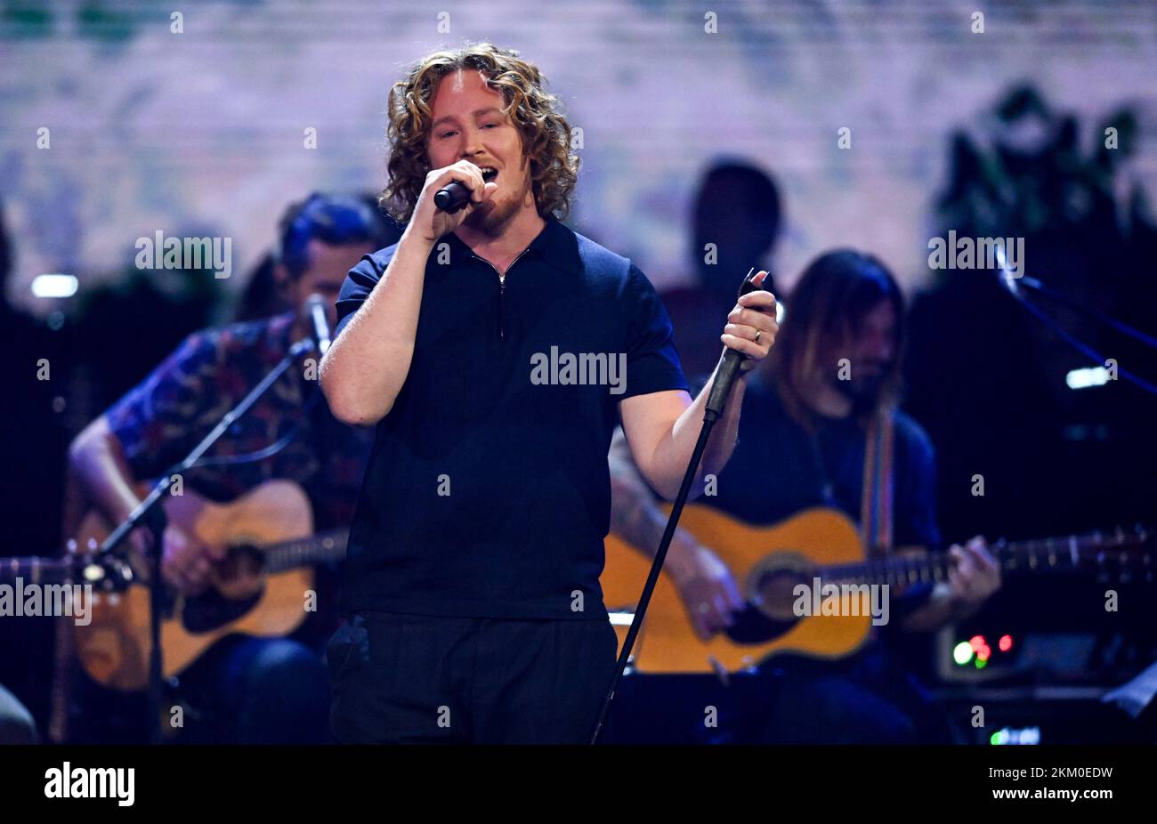Leipzig, Germany. 12th Oct, 2022. German singer-songwriter Michael Schulte performs in the ARD entertainment show 'Your Songs'. Credit: Hendrik Schmidt/dpa/Alamy Live News Stock Photo