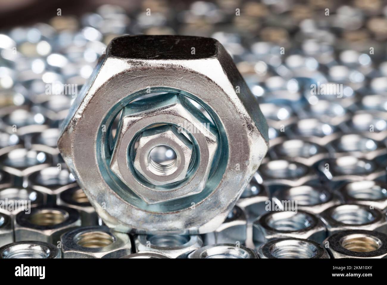 metal steel nuts for installation work , the nut to bolt fastening