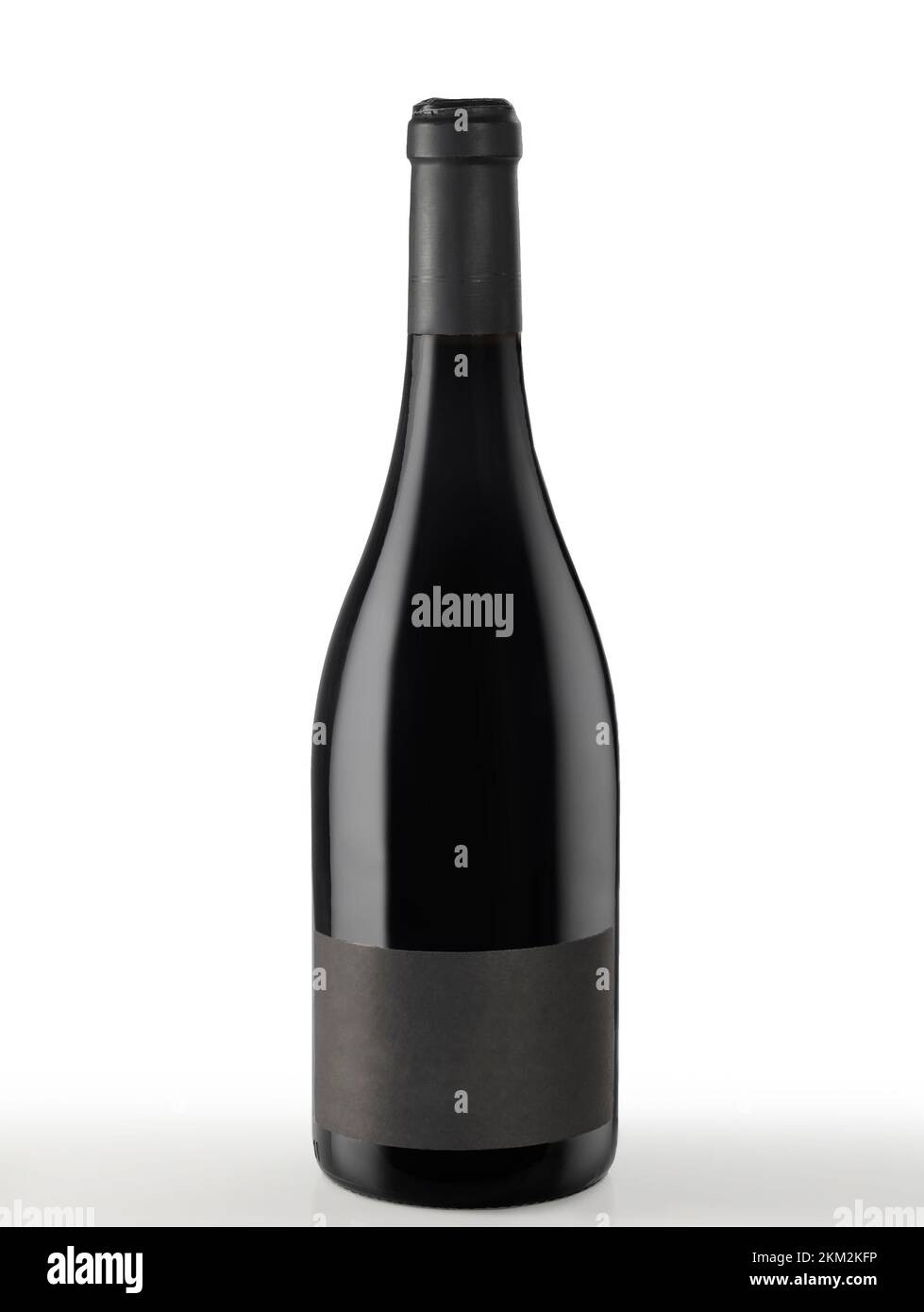 Isolated red wine bottle with blank black label Stock Photo Alamy