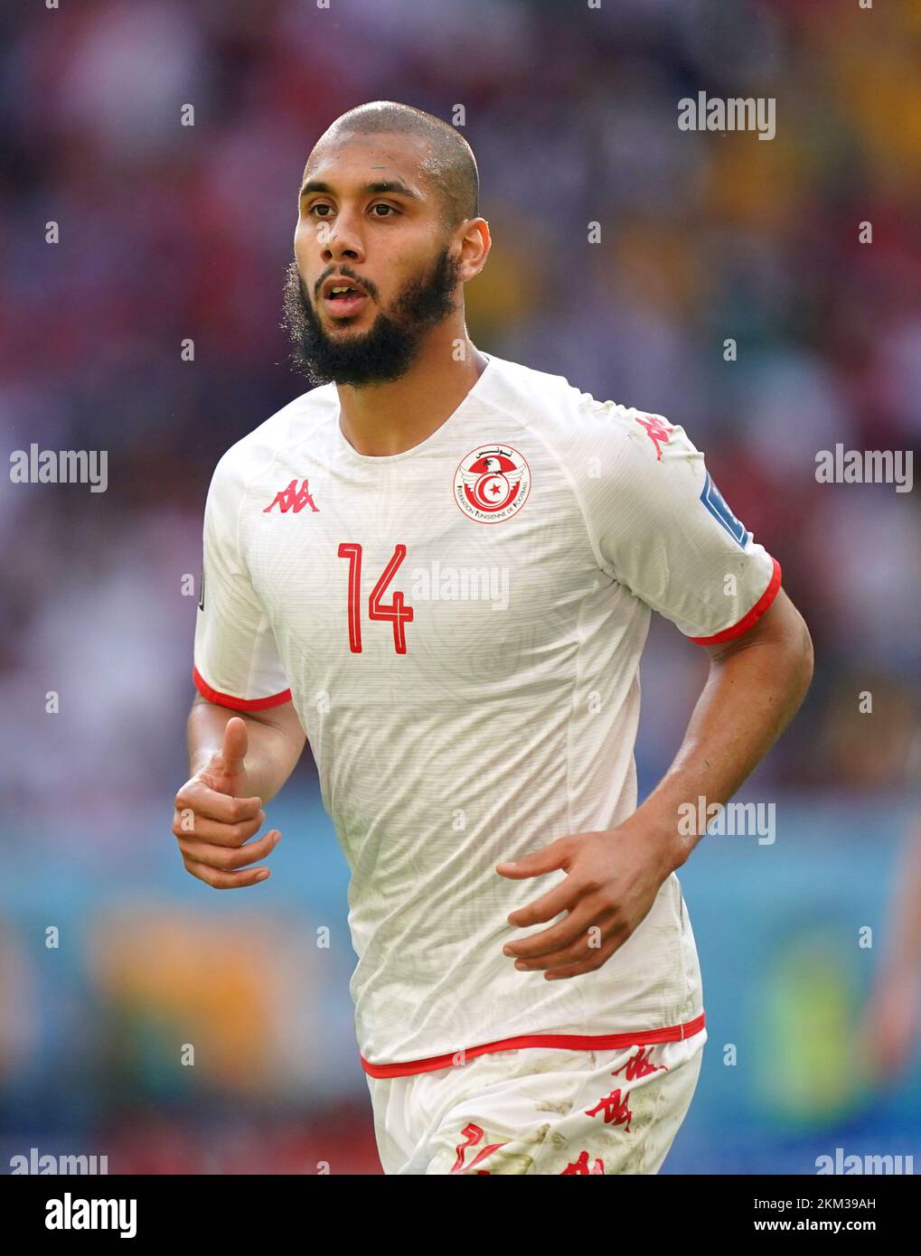 Tunisia's Aissa Laidouni during the FIFA World Cup Group D match at the Al Janoub Stadium in Al-Wakrah, Qatar. Picture date: Saturday November 26, 2022. Stock Photo